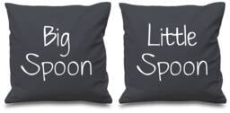 Couples Cushion Covers Big Spoon Little Wedding Christmas Valentines Anniversary - thumbnail 1
