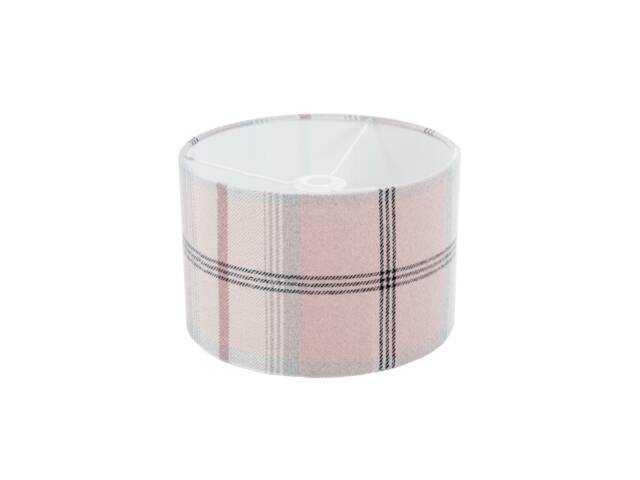 Balmoral Blush Pink Tartan Drum Lampshade, Handmade Ceiling Pendant - image 1