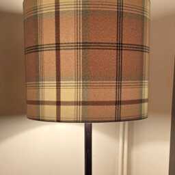 Balmoral Blush Pink Tartan Drum Lampshade, Handmade Ceiling Pendant - thumbnail 2