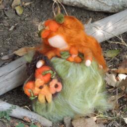 Felted Waldorf Fairy - Autumn Harvest Maiden Wool Art Doll By Rebecca Varon - thumbnail 3