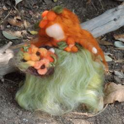 Felted Waldorf Fairy - Autumn Harvest Maiden Wool Art Doll By Rebecca Varon