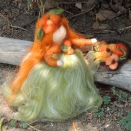 Felted Waldorf Fairy - Autumn Harvest Maiden Wool Art Doll By Rebecca Varon - thumbnail 4