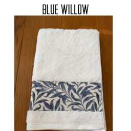 Guest Towel Egyptian Cotton William Morris Merton Blue Floral Trim/Willow Bough Bathroom Gifts - thumbnail 3