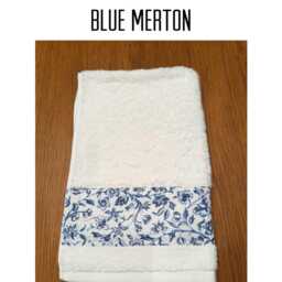 Guest Towel Egyptian Cotton William Morris Merton Blue Floral Trim/Willow Bough Bathroom Gifts - thumbnail 2
