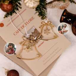Personalized Christmas Tree Ornament, Custom Projection Photo Decor, Family Memorial Gift, Snowflake 2025 - thumbnail 3