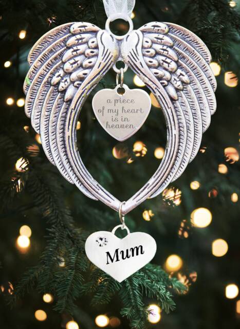 Angel Wings Pendant Memorial Christmas Gift Tree Decoration Mum Dad Grandad Nan - image 1