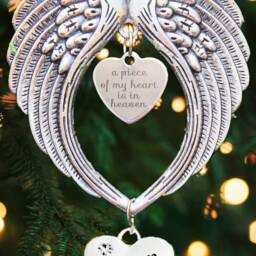Angel Wings Pendant Memorial Christmas Gift Tree Decoration Mum Dad Grandad Nan - thumbnail 2