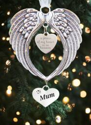 Angel Wings Pendant Memorial Christmas Gift Tree Decoration Mum Dad Grandad Nan - thumbnail 1