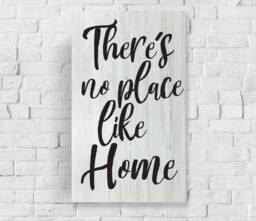 There's No Place Like Home Wood Sign Farmhouse Wall Art - thumbnail 1
