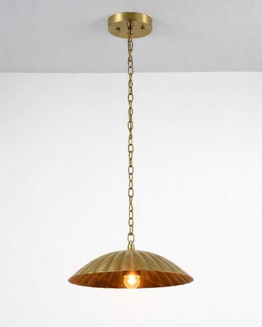 Mid Century Raw Brass Flush Mount Chandelier - Elegant Ceiling Fixture - image 1