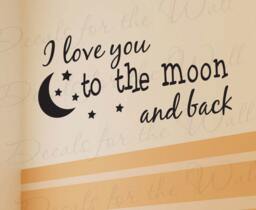 I Love You Moon & Back Boy Girl Room Kid Baby Nursery Wall Lettering Decal Sticker Decor Vinyl Quote Art Letters Saying Decoration K97 - thumbnail 1
