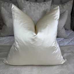 Silk Satin Luxury Ivory Cushion Cover, Euro Throw Pillow Ivory Cover For Bed Double Sided/Worldwide Shipping Designer Guild - thumbnail 1