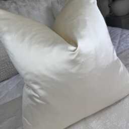 Silk Satin Luxury Ivory Cushion Cover, Euro Throw Pillow Ivory Cover For Bed Double Sided/Worldwide Shipping Designer Guild - thumbnail 4
