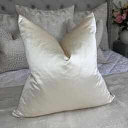 Silk Satin Luxury Ivory Cushion Cover, Euro Throw Pillow Ivory Cover For Bed Double Sided/Worldwide Shipping Designer Guild - thumbnail 2