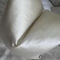 Silk Satin Luxury Ivory Cushion Cover, Euro Throw Pillow Ivory Cover For Bed Double Sided/Worldwide Shipping Designer Guild - thumbnail 3