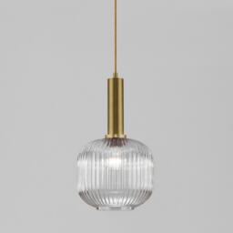 Reeded Glass Pendant Light Modern Kitchen Island Lighting - thumbnail 2