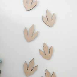 Dinosaur Footprints - Wall Decorations Children's Bedroom Art Accessory Wooden Nursery Playroom Signs Stocking Filler - thumbnail 2