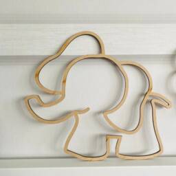 Wooden Safari Animal Wall Decor Lion, Giraffe, Elephant Nursery Decals - thumbnail 3