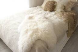 On Sale Real, Natural, Genuine Creamy White Sheepskin Rug Scandinavian Design - 3 Sizes - thumbnail 1
