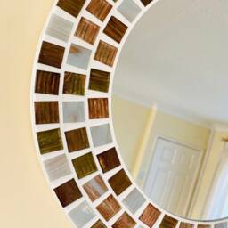 Cappuccino Gold Mosaic Round Mirror - thumbnail 4