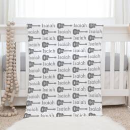 Guitar Personalized Baby Blanket Gifts Music Shower Gift Newborn Watch Me Grow Boy Custom Monogram - thumbnail 2