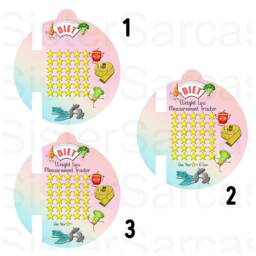 Weight Loss Measurement Tracker Ribbon Bauble Gift, Diet Tracker, Personalised Planner, Gift For Mum, Motivational Goals - thumbnail 2