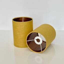 New Luxurious Classic Linen Fabric Lamp Shade Pendant Light in Mustard Gold Colour With Metallic Linings - thumbnail 2