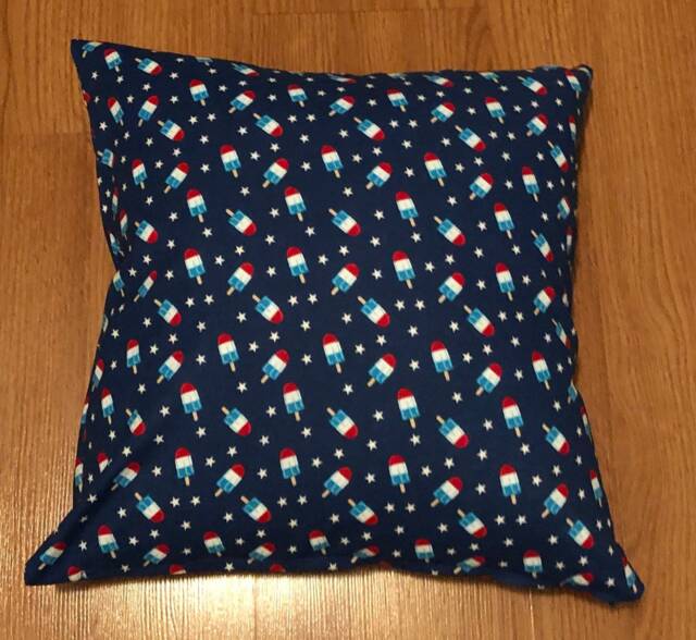 Red, White, & Blue Popsicle Print Decorative Pillow Cover - image 1