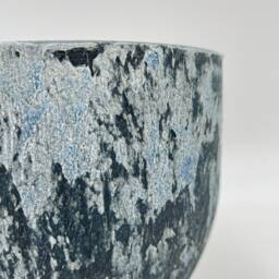 Handmade Blue Large Ceramic Plant Pot, Sem Unglazed Indoor Planter, D20cm-D35cm - thumbnail 3