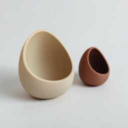 Egg Shaped Succulent Planter - Minimalist Organic Pla Pot, Scandi Home Decor - thumbnail 3