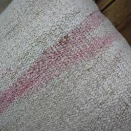 50cm - Or 20 Inches Vintage Kilim Cushion Cover Handwoven - Hemp/Wool/Linen Soft Feel Off White Natural Plain - thumbnail 3