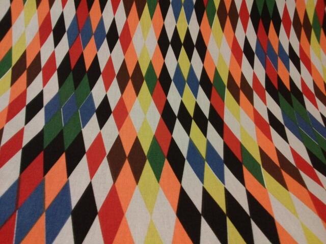 Curtain Panel Bright Colorful Lozenges Geometric Modern House Decor Cafe Curtain Kitchen Valance , Pillow Runner Napkins Great Gift - image 1