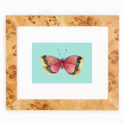 Physical Red Butterfly Art Print Home Decor Digital Download Watercolor Nursery Office Feminine Girls Bedroom Yellow Butterfly Art - thumbnail 3