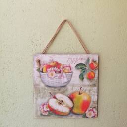 Apple Wall Decor, Country Art, Wooden Kitchen Plaques, Kitchen Signs, Farmhouse Decoration, Decoupage Picture - thumbnail 3