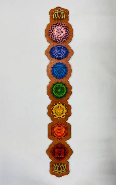 Chakra Wall Art, Wooden Hanging, Decoration, Decor, Kundalini Yoga - image 1