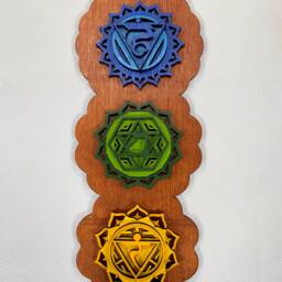 Chakra Wall Art, Wooden Hanging, Decoration, Decor, Kundalini Yoga - thumbnail 3