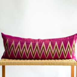 Vintage Hmong Hemp Pillow Handwoven Tribal Textile, Pink & Navy Batik - thumbnail 1