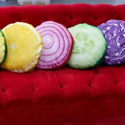 3D Vegetables Print Pillow, Outdoor Patio D??cor, 3D Print Graphic Pillow, Veggies Kitchen Pillows, 6 Pieces Pillows - thumbnail 3