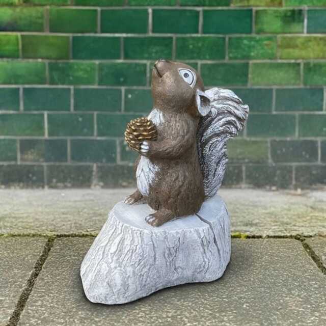 Stone Squirrel With Pine Cone Figure Concrete Outdoor Animal Statue Garden Sculpture Cement Ornament Handmade Decor - image 1