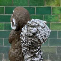 Stone Squirrel With Pine Cone Figure Concrete Outdoor Animal Statue Garden Sculpture Cement Ornament Handmade Decor - thumbnail 3