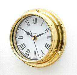 Tabic Classic Brass Roman Clock, Heavy Lacquered - 1/2Kg, Handmade in England By