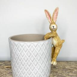 Bunny Rabbit Pot Hanger, Plant Animal, Pal, Easter Decor Ornament, Cute Rabbit Spring & Homeware - thumbnail 2