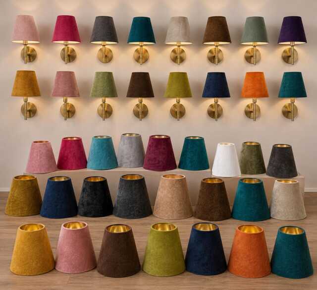 New Made To Order Candle Clip Lamp Shade For Wall & Chandelier Purchase Available All Colour 14cm Dia X 13cm H - image 1