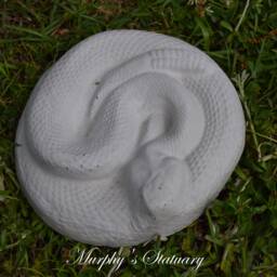 Solid Concrete Rattle Snake Statue - thumbnail 2