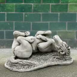 Playful Horse Sculpture Concrete Figurine Stone Relaxing Outdoor Animal Mythical Farm Ornament Gift - thumbnail 1