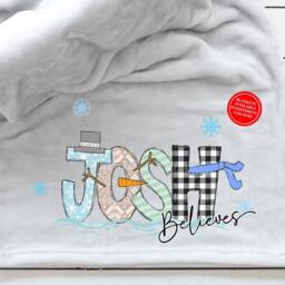 Personalised Family Blanket, Christmas Movie Fleece Eve Night, Snuggle Stocking Filler, Custom Throw - thumbnail 2