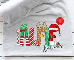 Personalised Family Blanket, Christmas Movie Fleece Eve Night, Snuggle Stocking Filler, Custom Throw - thumbnail 1