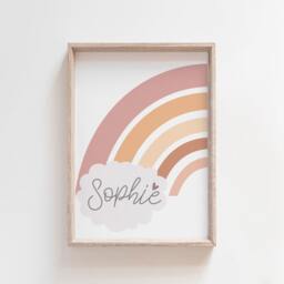 Twins Bedroom Prints, Boho Rainbow Brother Sister Sibling Wall Art, Shared Bedroom, Set Of 3, Playroom - thumbnail 2