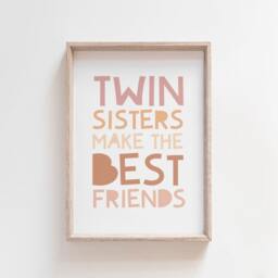 Twins Bedroom Prints, Boho Rainbow Brother Sister Sibling Wall Art, Shared Bedroom, Set Of 3, Playroom - thumbnail 3