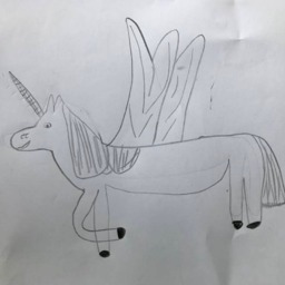 Handmade Silver Personalized Single Figured Unicorn Tabletop Sculpture, Gifts From Your Child's Art, Unique Gift For Dad - thumbnail 2